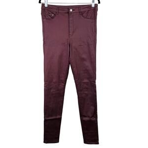 H & M Maroon Burgundy Maroon High Rise Stretchy Jeggings Pants 30x32